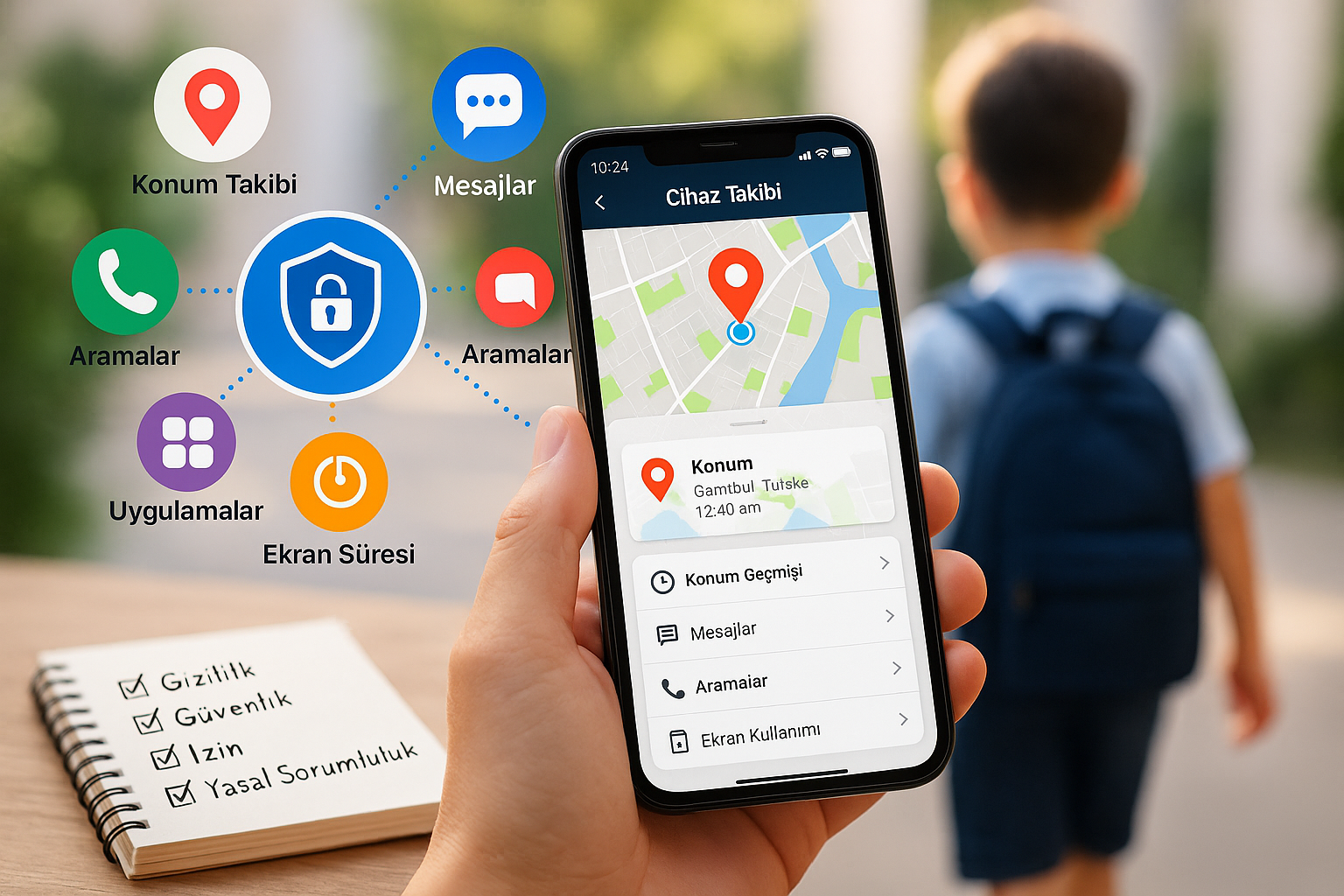 telefona yüklenen takip programı